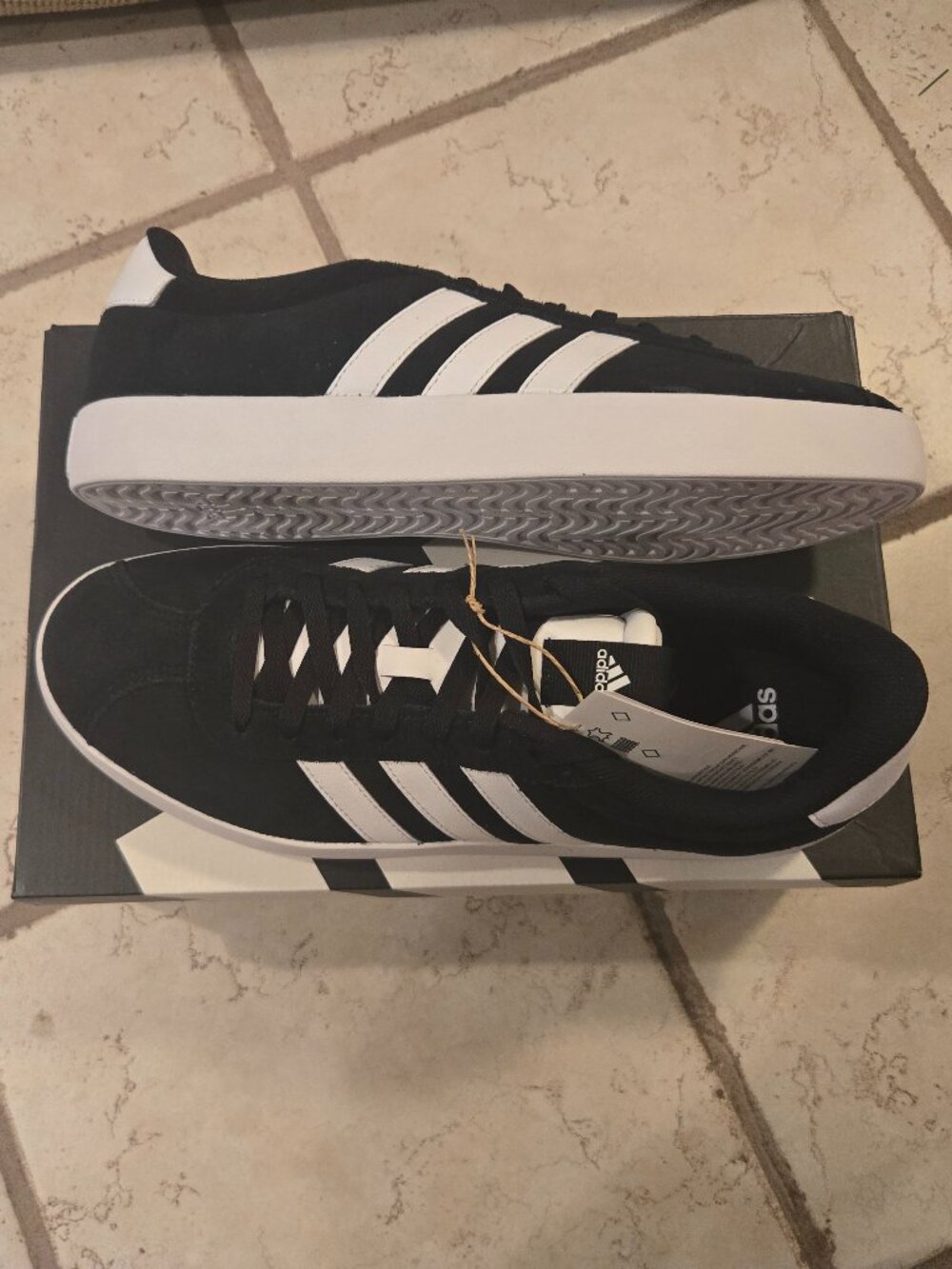 NEW Adidas VL Court 3.0 Women's ID6278 Black/White Size 10 Shoes